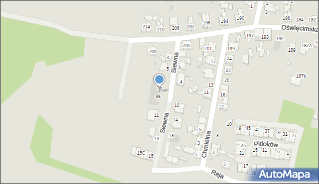 Ruda Śląska, Siewna, 9, mapa Rudy Śląskiej