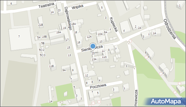 Ruda Śląska, Sienkiewicza Henryka, 13, mapa Rudy Śląskiej