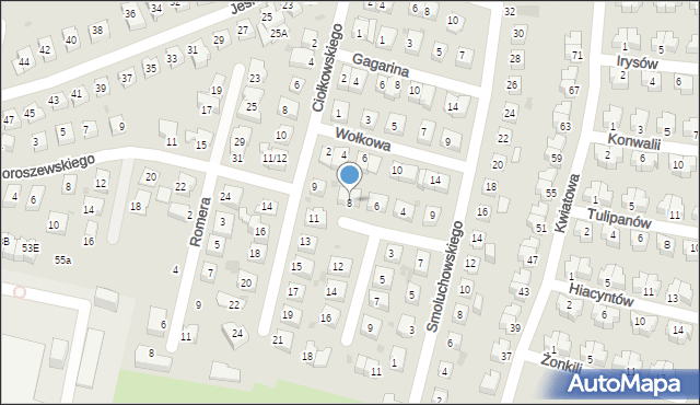 Ruda Śląska, Sierpińskiego Wacława, 8, mapa Rudy Śląskiej