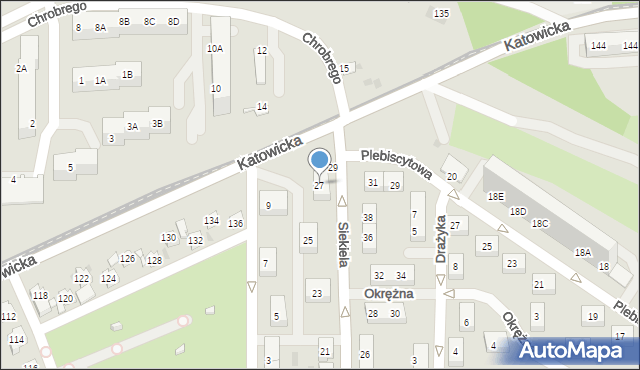 Ruda Śląska, Siekiela Ryszarda, 27, mapa Rudy Śląskiej