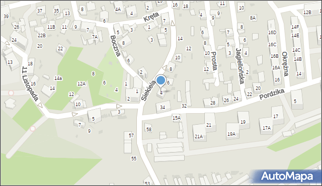 Ruda Śląska, Siekiela Ryszarda, 4, mapa Rudy Śląskiej