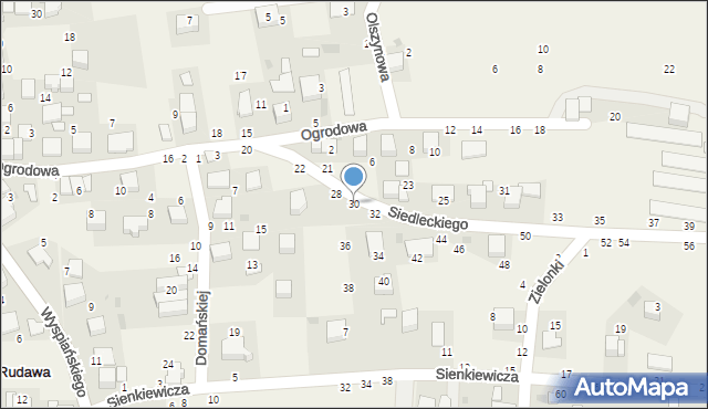 Rudawa, Siedleckiego Marcina, ks., 30, mapa Rudawa