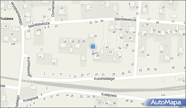 Rudawa, Sienkiewicza Henryka, 28, mapa Rudawa
