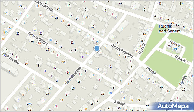 Rudnik nad Sanem, Sienkiewicza Henryka, 7, mapa Rudnik nad Sanem