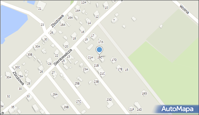 Rybnik, Sienkiewicza Henryka, 19C, mapa Rybnika