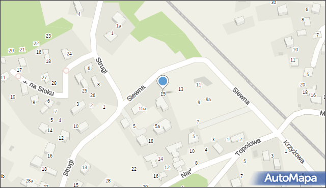 Rząska, Siewna, 15, mapa Rząska