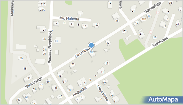 Rzepin, Sikorskiego Władysława, gen., 51, mapa Rzepin