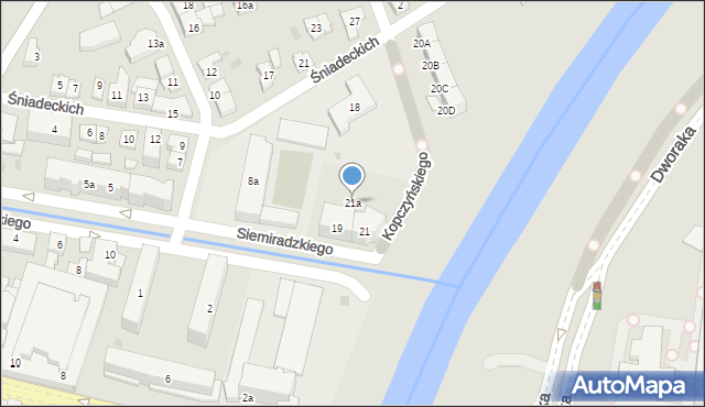 Rzeszów, Siemiradzkiego Henryka, 21a, mapa Rzeszów