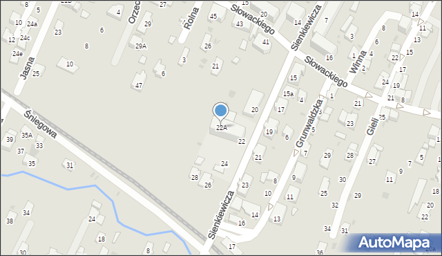 Sanok, Sienkiewicza Henryka, 22A, mapa Sanok