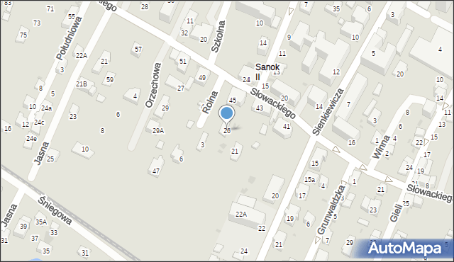 Sanok, Sikorskiego Władysława, gen., 26, mapa Sanok