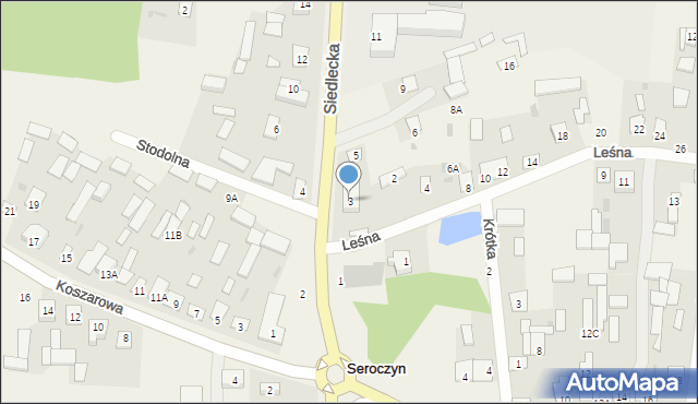 Seroczyn, Siedlecka, 3, mapa Seroczyn