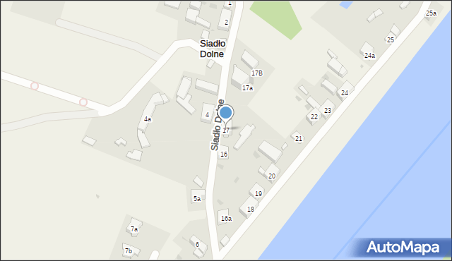 Siadło Dolne, Siadło Dolne, 17, mapa Siadło Dolne