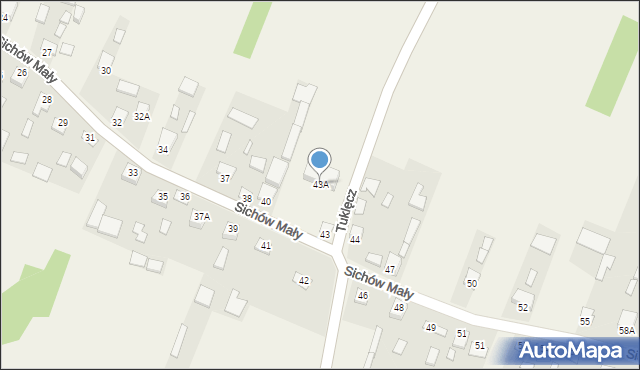 Sichów Mały, Sichów Mały, 43A, mapa Sichów Mały
