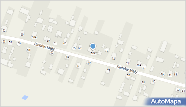 Sichów Mały, Sichów Mały, 70A, mapa Sichów Mały