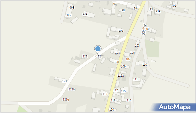 Siciny, Siciny, 121, mapa Siciny