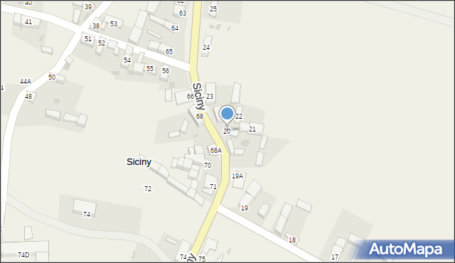 Siciny, Siciny, 20, mapa Siciny