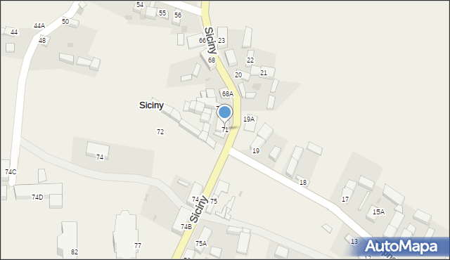 Siciny, Siciny, 71, mapa Siciny