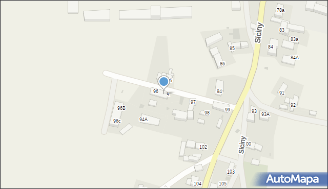 Siciny, Siciny, 96A, mapa Siciny