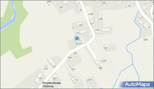 Sidzina, Sidzina, 27, mapa Sidzina