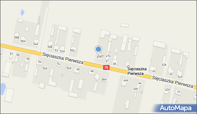 Sięciaszka Pierwsza, Sięciaszka Pierwsza, 47A, mapa Sięciaszka Pierwsza