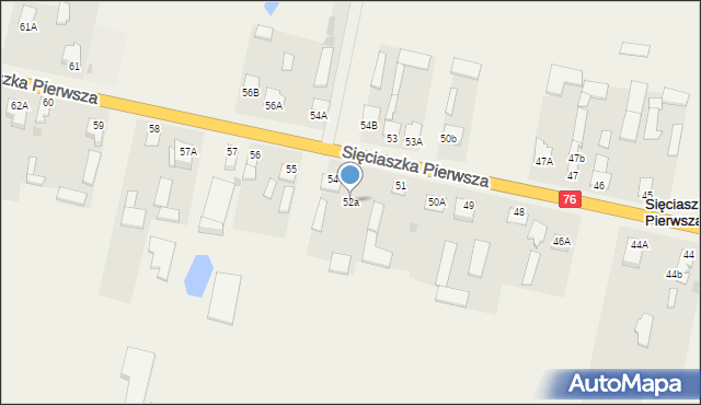 Sięciaszka Pierwsza, Sięciaszka Pierwsza, 52a, mapa Sięciaszka Pierwsza