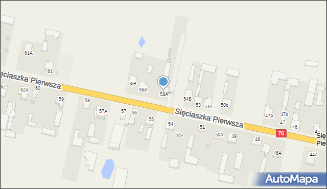 Sięciaszka Pierwsza, Sięciaszka Pierwsza, 54A, mapa Sięciaszka Pierwsza