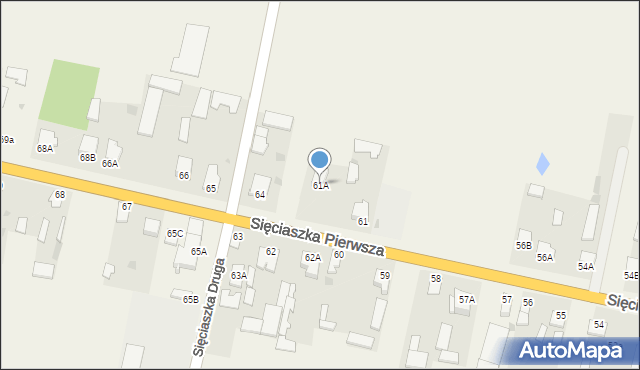 Sięciaszka Pierwsza, Sięciaszka Pierwsza, 61A, mapa Sięciaszka Pierwsza