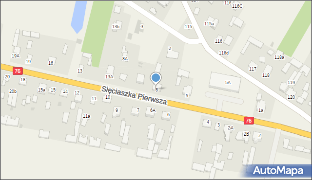 Sięciaszka Pierwsza, Sięciaszka Pierwsza, 8, mapa Sięciaszka Pierwsza