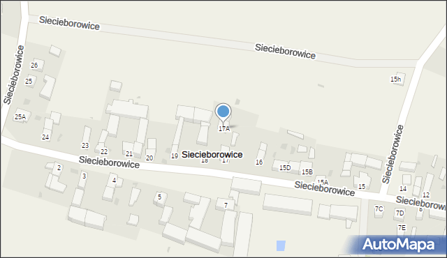 Siecieborowice, Siecieborowice, 17A, mapa Siecieborowice