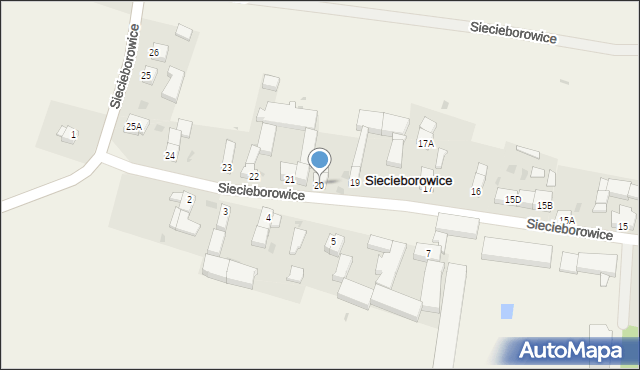 Siecieborowice, Siecieborowice, 20, mapa Siecieborowice