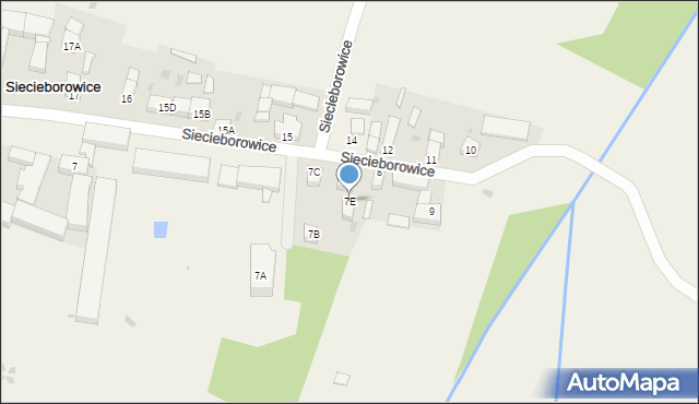 Siecieborowice, Siecieborowice, 7E, mapa Siecieborowice