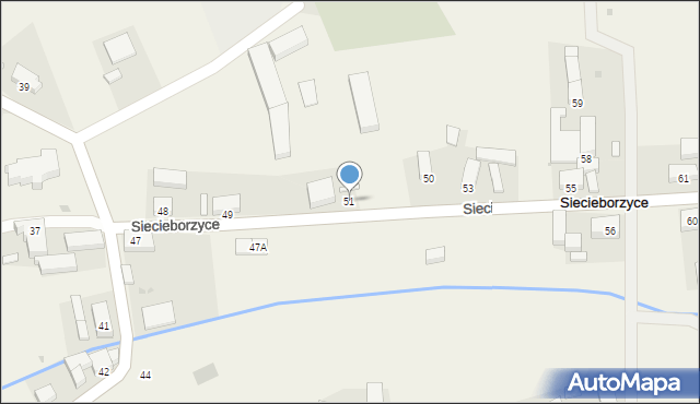 Siecieborzyce, Siecieborzyce, 51, mapa Siecieborzyce