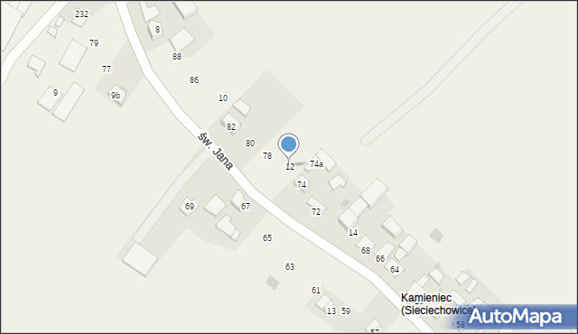 Sieciechowice, Sieciechowice, 12, mapa Sieciechowice