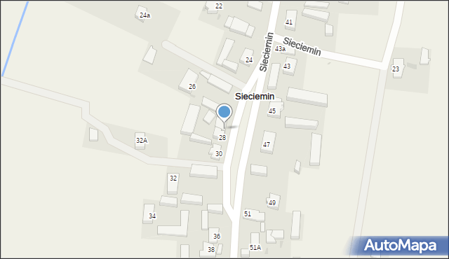 Sieciemin, Sieciemin, 28A, mapa Sieciemin