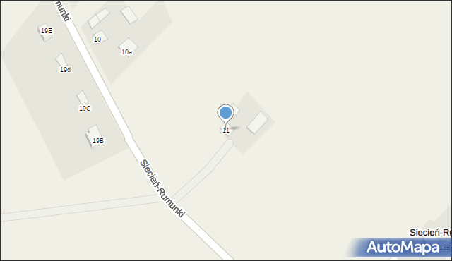 Siecień-Rumunki, Siecień-Rumunki, 11, mapa Siecień-Rumunki