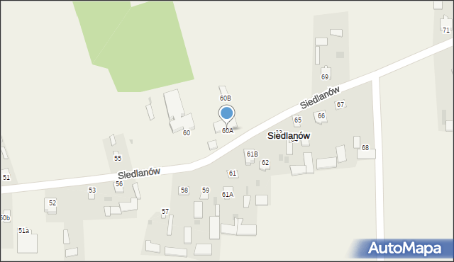 Siedlanów, Siedlanów, 60A, mapa Siedlanów