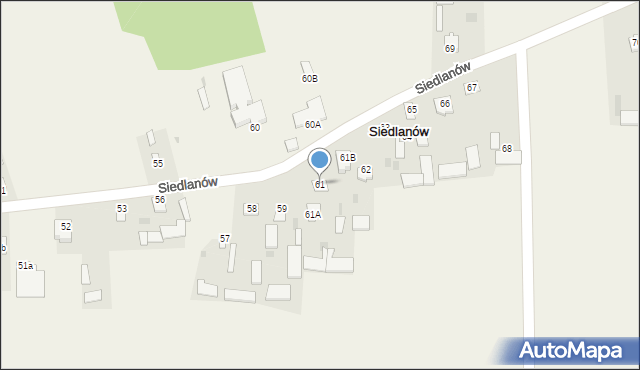 Siedlanów, Siedlanów, 61, mapa Siedlanów