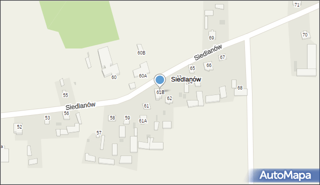 Siedlanów, Siedlanów, 61B, mapa Siedlanów