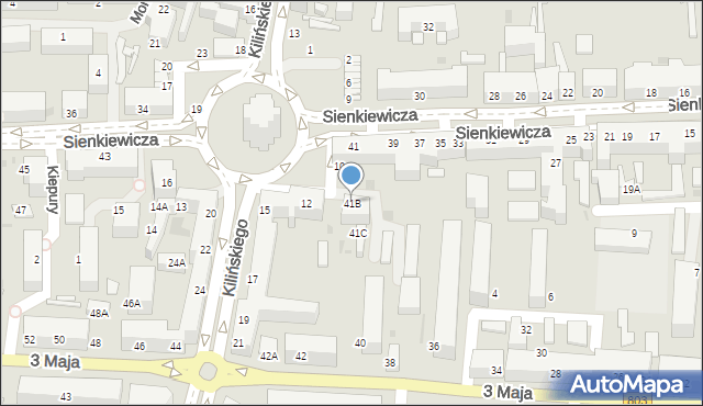 Siedlce, Sienkiewicza Henryka, 41B, mapa Siedlce