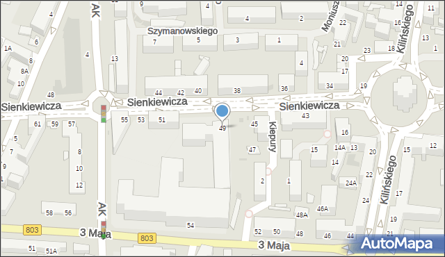 Siedlce, Sienkiewicza Henryka, 49, mapa Siedlce