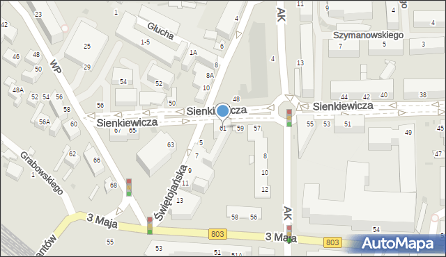 Siedlce, Sienkiewicza Henryka, 61, mapa Siedlce