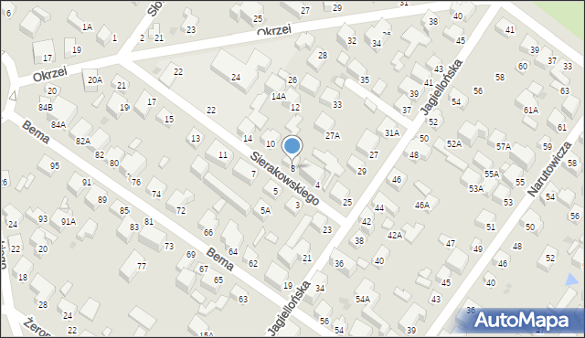 Siedlce, Sierakowskiego Zygmunta, 8, mapa Siedlce