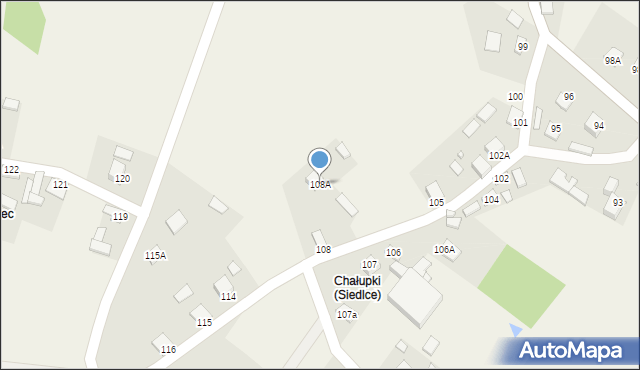 Siedlce, Siedlce, 108A, mapa Siedlce