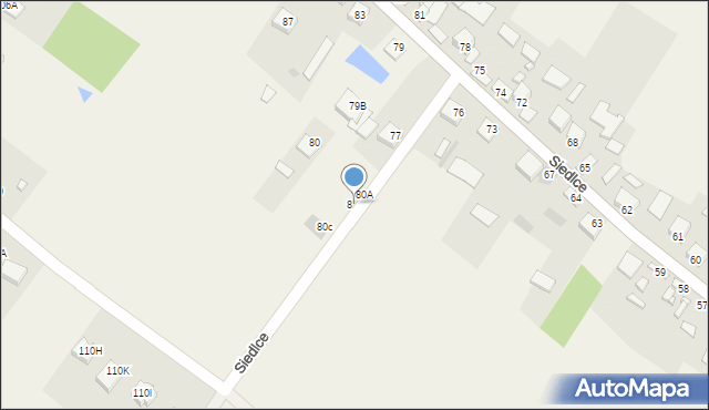 Siedlce, Siedlce, 80B, mapa Siedlce