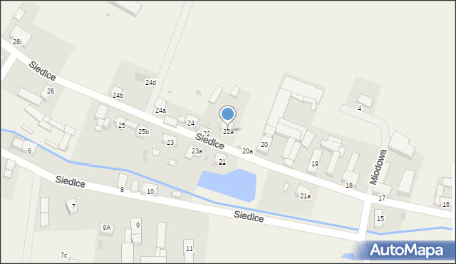 Siedlce, Siedlce, 22a, mapa Siedlce