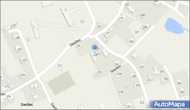 Siedlec, Siedlec, 118, mapa Siedlec