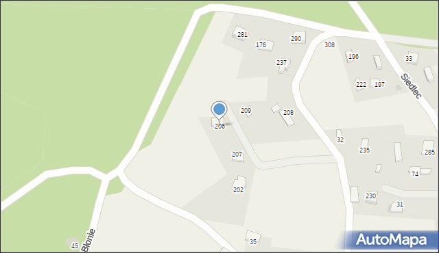 Siedlec, Siedlec, 206, mapa Siedlec