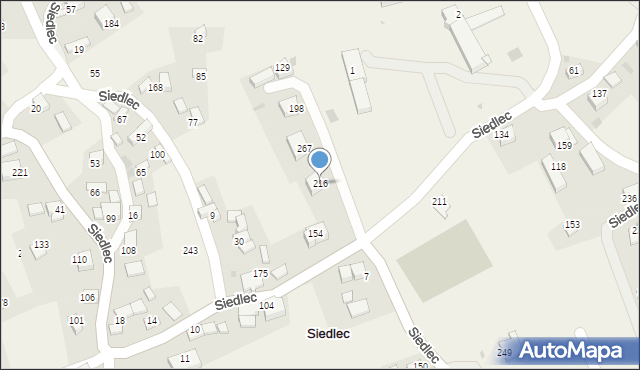 Siedlec, Siedlec, 216, mapa Siedlec