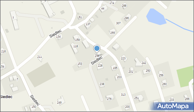 Siedlec, Siedlec, 236, mapa Siedlec