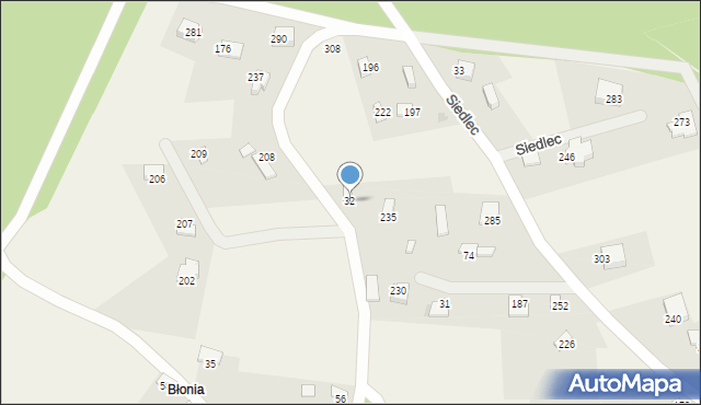 Siedlec, Siedlec, 32, mapa Siedlec